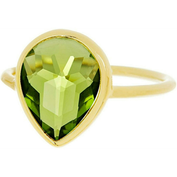 18k Gold Peridot Quartz Ring - Picture 5 of 6